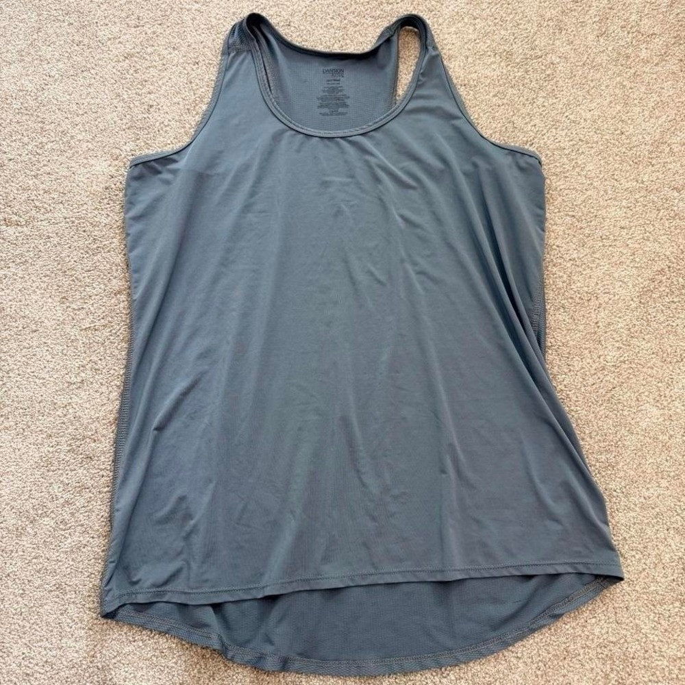 Danskin Now Tank Top Womens XXL 20 Gray Dri-More Mesh Racerback DNL16054